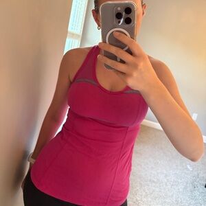 Pink and Grey Lululemon Tank Top Size 6